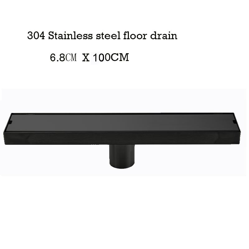 BAKALA Invisible Bathroom Floor Drain 20-120CM Square Waste Filter Drainage Anti-odor Shower Drain Strainer Kitchen Accessories