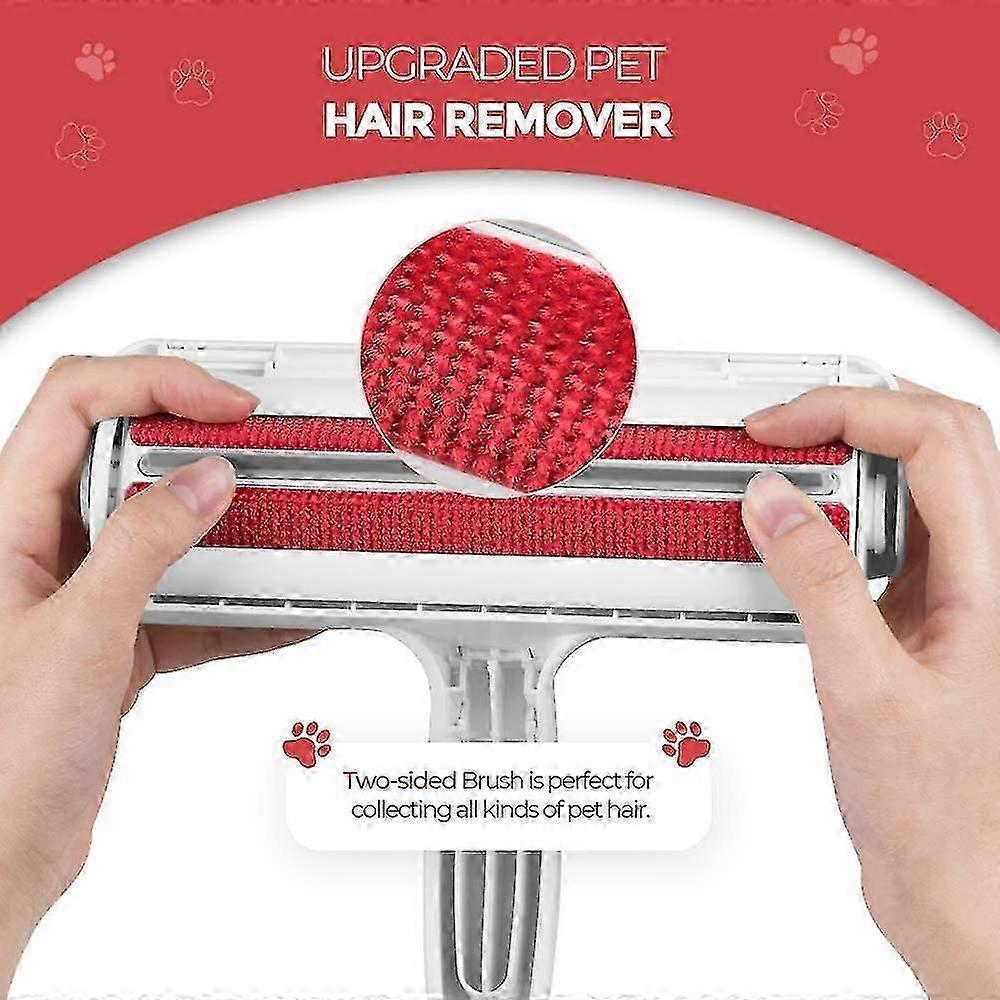Roller for pet hair with self cleaning base