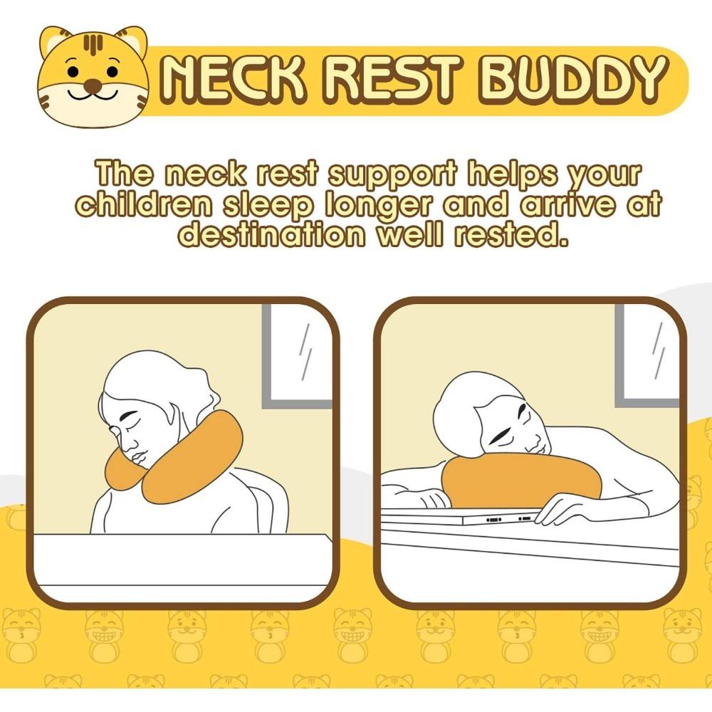 Подушка для путешествий, Подушка для шеи, Поддержка шеи, головы и подбородка, Милая дорожная подушка для шеи с рисунком для мальчиков и девочек, Дорожные аксессуары для самолета, автомобиля, откидывания