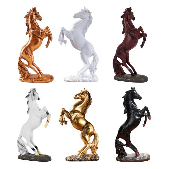 Стоящая Фигурка Лошади Имитация Винтажная Миниатюрная Статуэтка Пони Смола Скульптура Животного Украшение для Дома Офиса Настольное