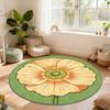 Boho Floral Round Area Rug Petal Design Decorative Indoor Living Room Mat Carpet Cottage Style Home Decor Flooring Gift Mat