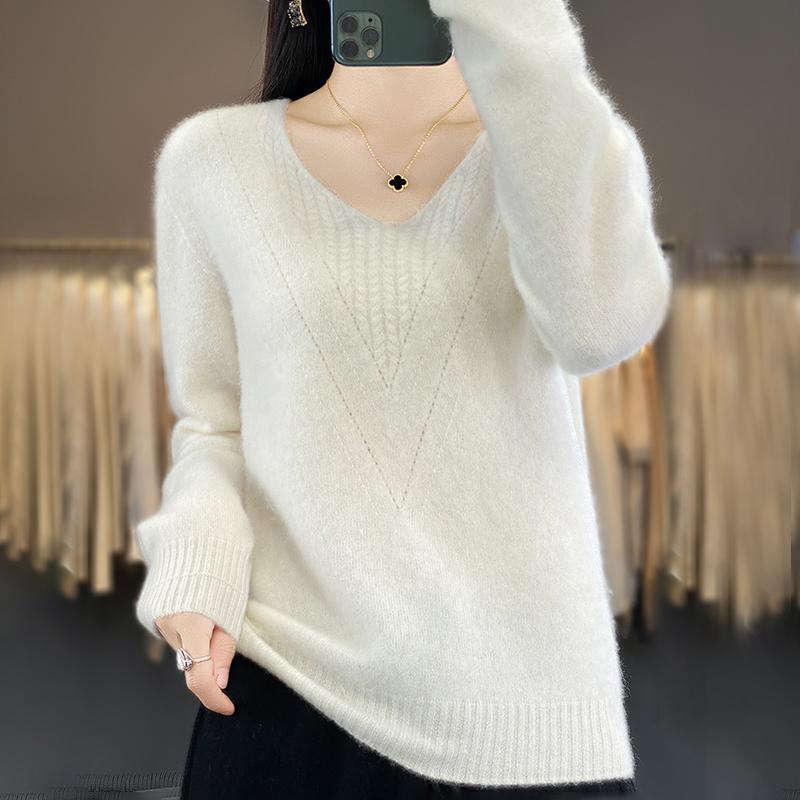Женский кашемировый свитер Qinghe cashmere 30% кашемир 70% шерсть Женский осенне-зимний кашемировый свитер мягкий и теплый