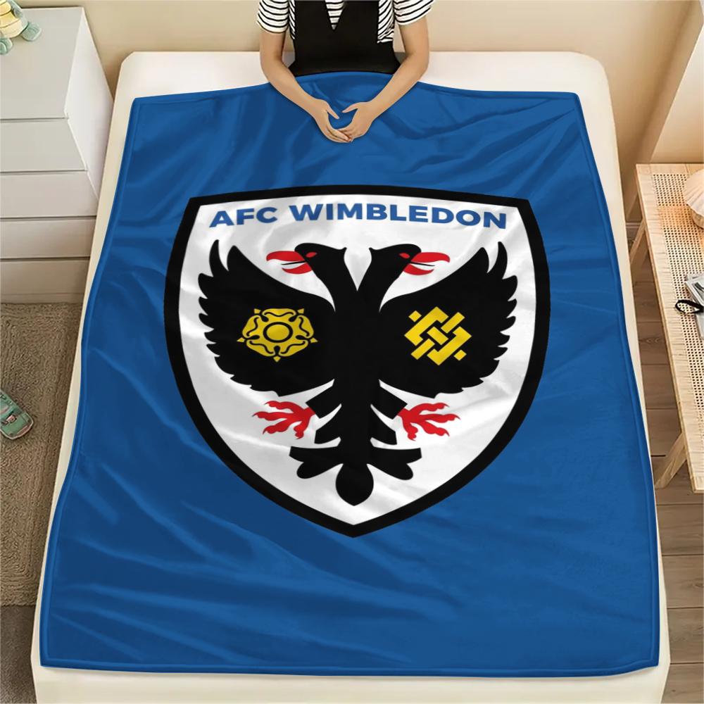 1PC AFC Wimbledon Print Flannel Blanket, High quality Comfortable for All Seasons, Home Decor, Warmth and Comfort, Perfect for Christmas Gifts