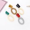 Retro Fashion Simple Acrylic Earrings Geometric Elliptical Pendant Earrings