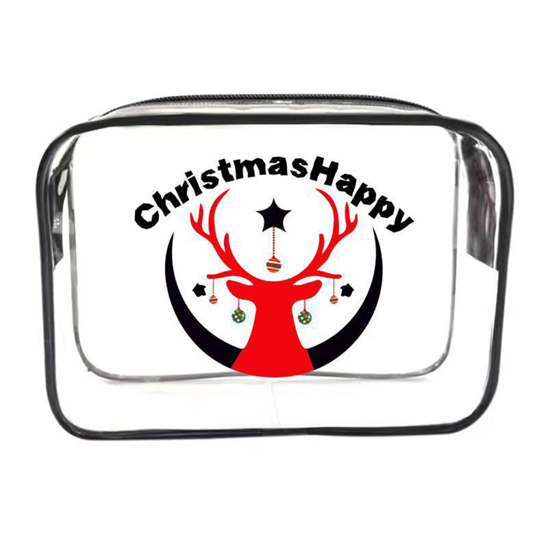 Прозрачная косметичка Рождественские украшения Креативная сумка из ПВХ Косметические кисти для хранения Дамы Женщины Рождественские подарки