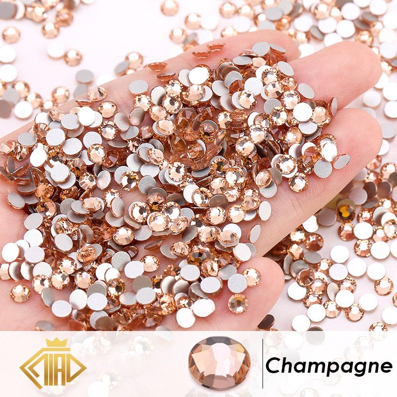 Glass Flat Bottom Drill 1440 Nail Drill Electroplated Rhinestone Diy Accessories Nail Drill Jewelry Accessories Sticker Drill