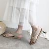 Sandals Women Wear Straw Linen Roman Flat Sandals with Elastic Straps Over Women's Shoes In Summer