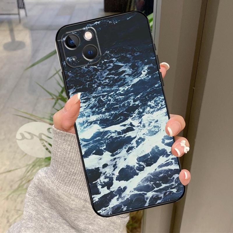 Синие Морские Волны Чехол для iPhone 17 Pro Max 16 15 13 12 11 14 Pro Max Plus 13 12 Mini 16e 17 Air Задняя Крышка