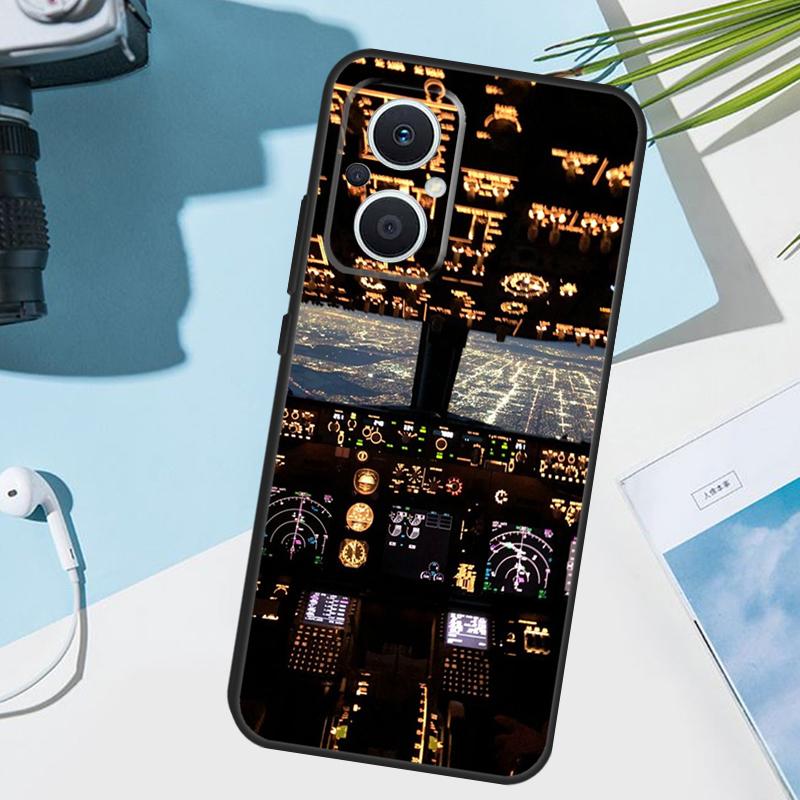 Flight Instruments Cockpit Cover For OPPO Reno 14F 13F 12F 11 F 10 12 13 14 Pro 7 8 Lite OPPO Find X9 X8 X6 X5 Pro Case