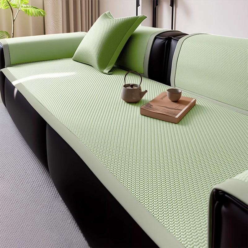 Ice Rattan Sofa Cushion Breathable Non-Slip Couch Cover All-Season Seat Pad