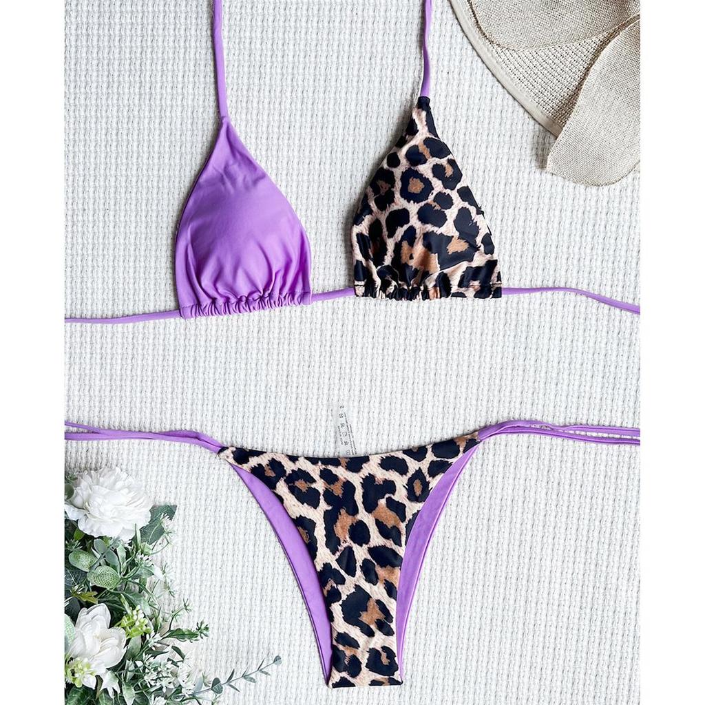 10 цветов сращивание Холтер леопардовый бикини женский купальник женский купальник из двух частей комплект бикини купальный костюм купальный костюм леди