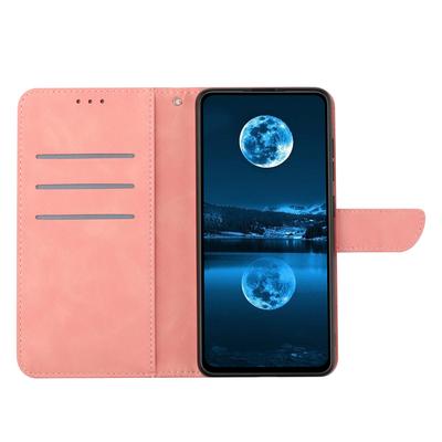 HT05 Чехол для Motorola Moto G45 5G/G34 5G, кожаный на ощупь, с тиснеными линиями, чехол для телефона