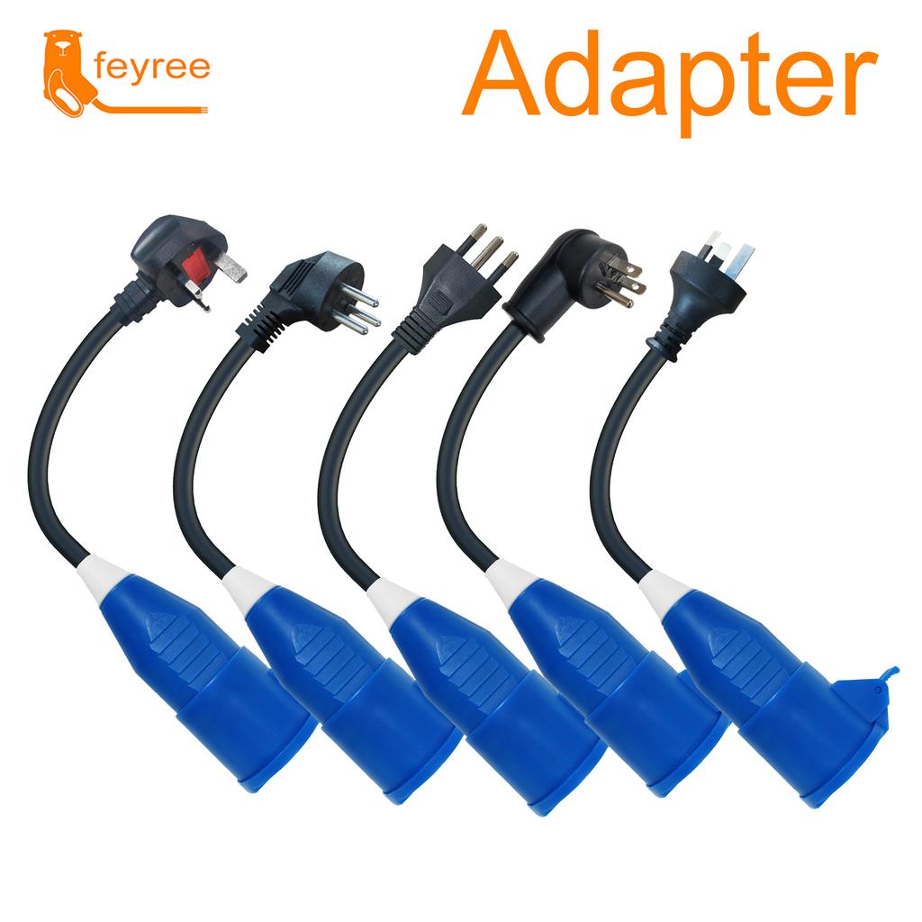 Feyree EV Charger Adapter for Type2 16A 3.5KW 1Phase Multiple Plug Connector with Power Supply Side EVSE for Electric Car Charge