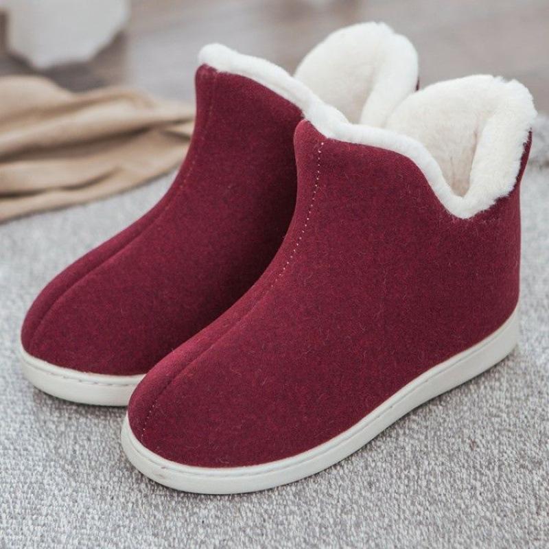 Winter Adult Men And Women Thick Warm Floor Shoes High Tube Non-Slip Indoor Cotton Shoes Plush Home Slippers Shoes Women