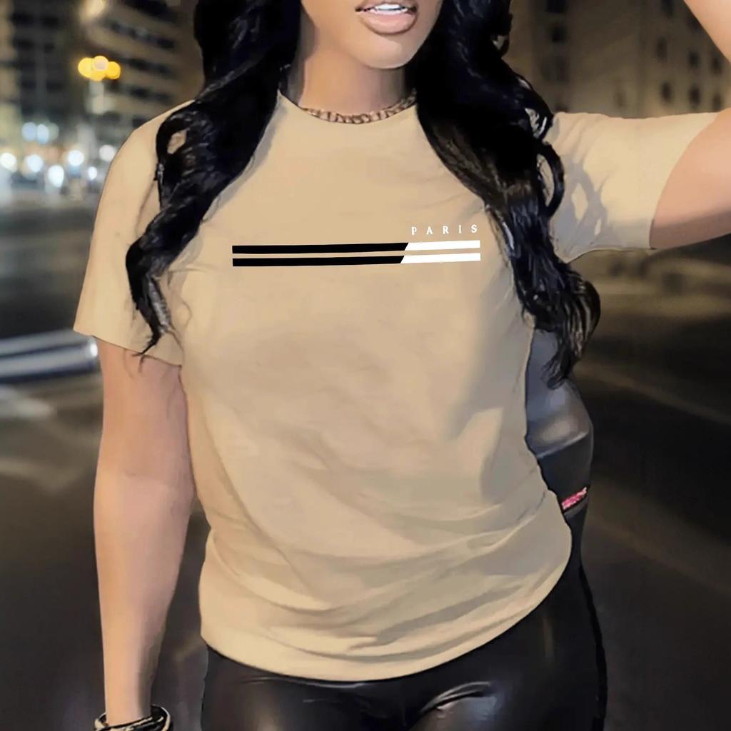 Женская повседневная модная футболка спортивная удобная дышащая быстросохнущая с короткими рукавами