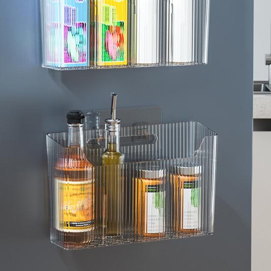 Kitchen Cabinet Door Storage Box 7kg Load Capacity Easy To Install Self-Adhesive Wall Mounted Kitchen Cupboard Organizer