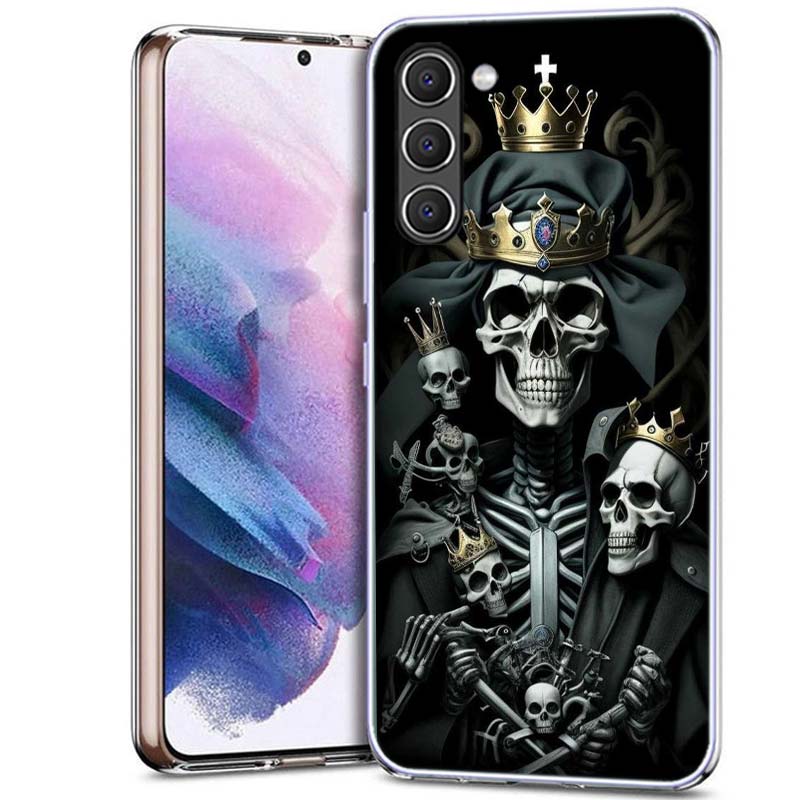 Crown Skeleton Emperor Phone Case for Samsung A54 A14 A24 A34 A17 A37 A57 A55 A35 A25 A15 A13 A23 A33 A53 A07 A05S A04S A03 A73