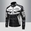 PU Leather Men's Men's Coat In Spring and Autumn New Stand-up Collar Motorcycle Suit Embroidered Color Matching Jacket Men
