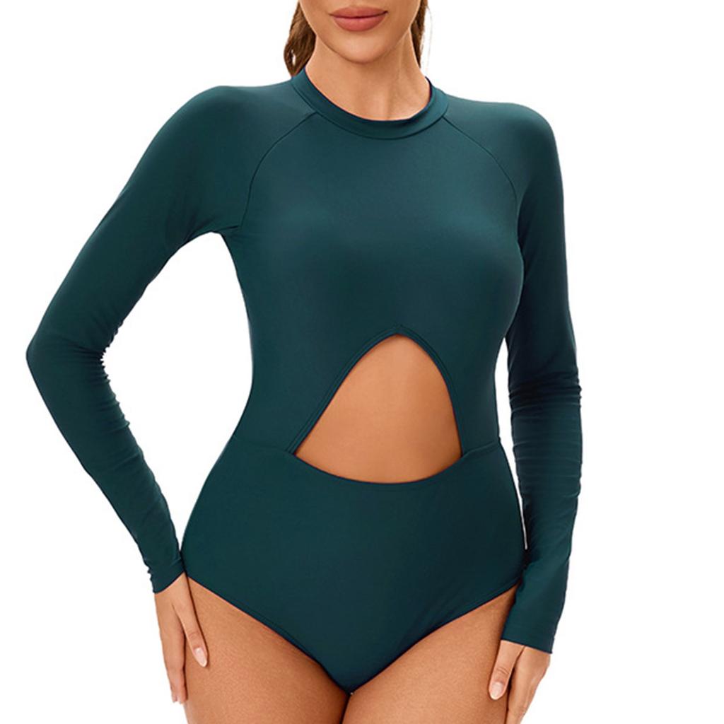 Женский консервативный цельный сексуальный солнцезащитный гидрокостюм с длинными рукавами и подкладкой для груди