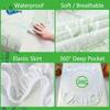 1pc Waterproof Bamboo Mattress Cover (Without Pillowcase), Cooling & Breathable Fitted Bed Sheet With 6-14inches Deep Pocket