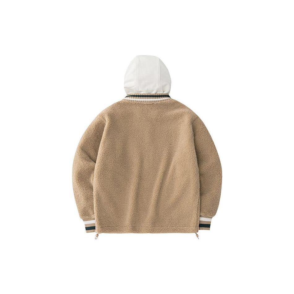 Anta Стиль жизни Серия Letter Color Block Молния С Капюшоном Толстая Куртка Женские Куртки Camel Milk-Tea 162348712-3