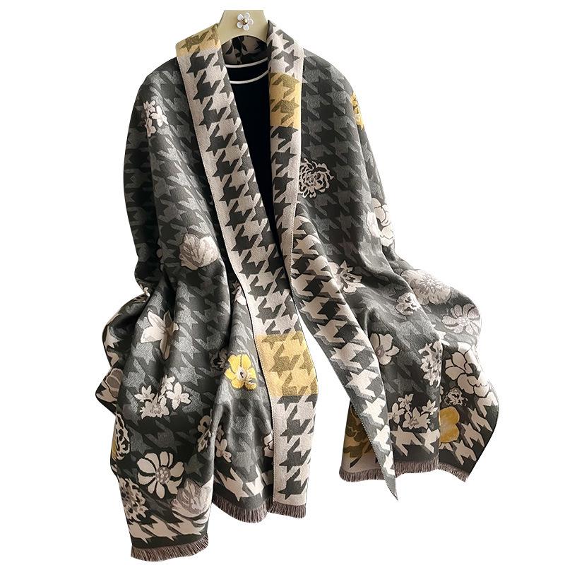 Тысячи Птичьих Сеток, Растения, Цветы, Камелии, Модный И Универсальный, Уверенный И Элегантный Теплый Шарф из Имитации Кашемира