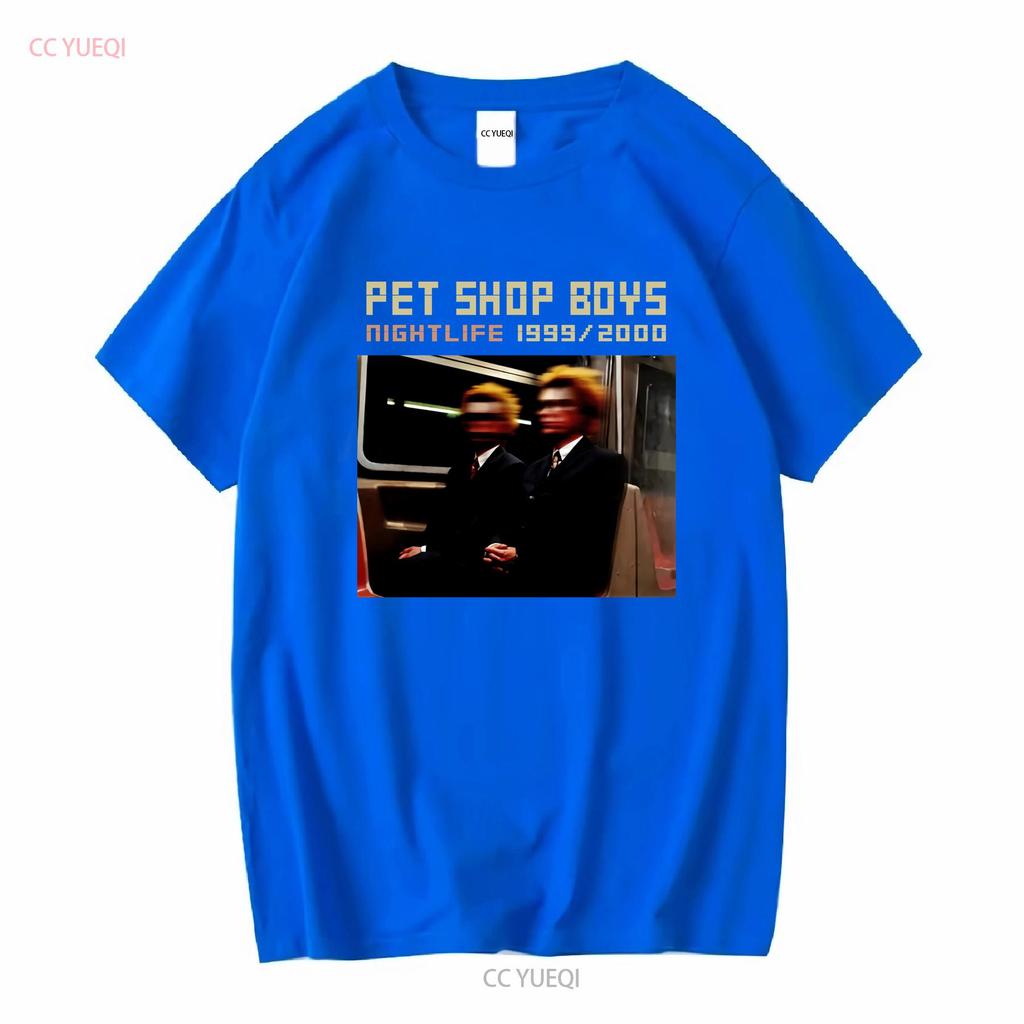 Pet Shop Boys Night Life Black T Shirt All Size Long Or Short Sleeves Vintage Washed Designer Clothes Breathable