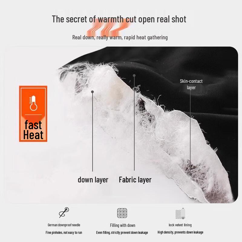 Langsaha Men's Winter Cuffed White Duck Down Thermal Pants