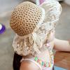 Fashion Children's Sweet Lace Straw Hat Baby Girl's Spring and Summer Wide Brim Sunhat Couple Mother