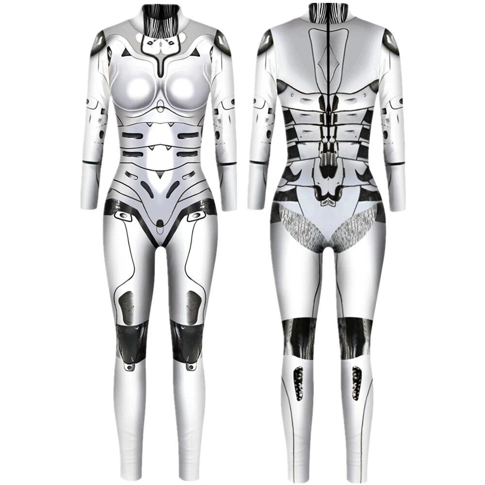Punk Gothic Jumpsuit Catsuit Sexy Women Cosplay Costumes Halloween Bodysuit