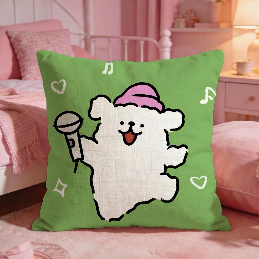 Line PPuppys Cute Dog Cushion Cover Premium Comfort Reversible Pillow Cove Two In One Design For Any Room Car Interior