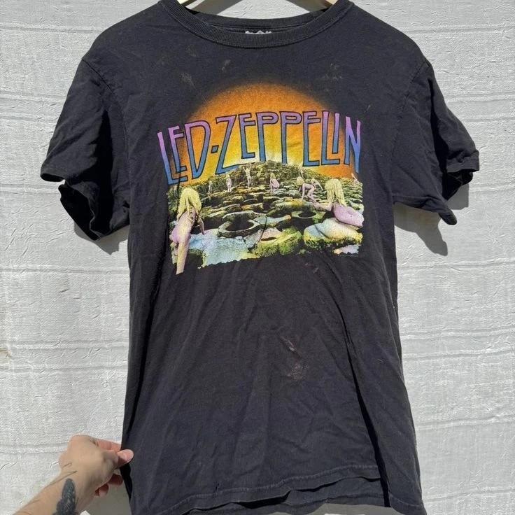 Led Zeppelin Band House Of The Holy Albums Tour Black Unisex T shirt Reprint Unisex T-Shirt