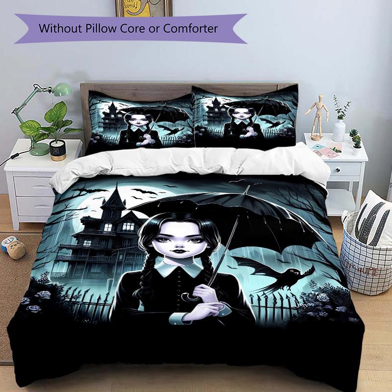 Gothic Girl Umbrella Print 3Pcs Bedding Setduvet Cover With 2 Bedropillowcase Home Birthday Gift
