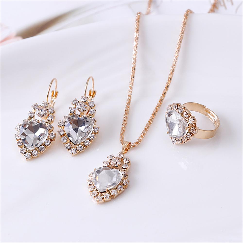 Изысканное ожерелье с двойным сердцем, серьги, браслет, комплект ювелирных изделий, очаровательные женские украшения, модный комплект свадебных аксессуаров, романтические подарки