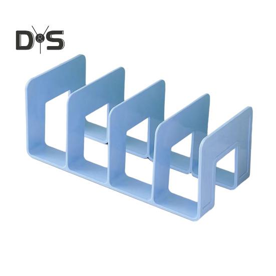 Настольный органайзер Boodend для хранения книг, подставка с 4 вертикальными отделениями, пластиковая полка-сортировщик файлов для книг и журналов