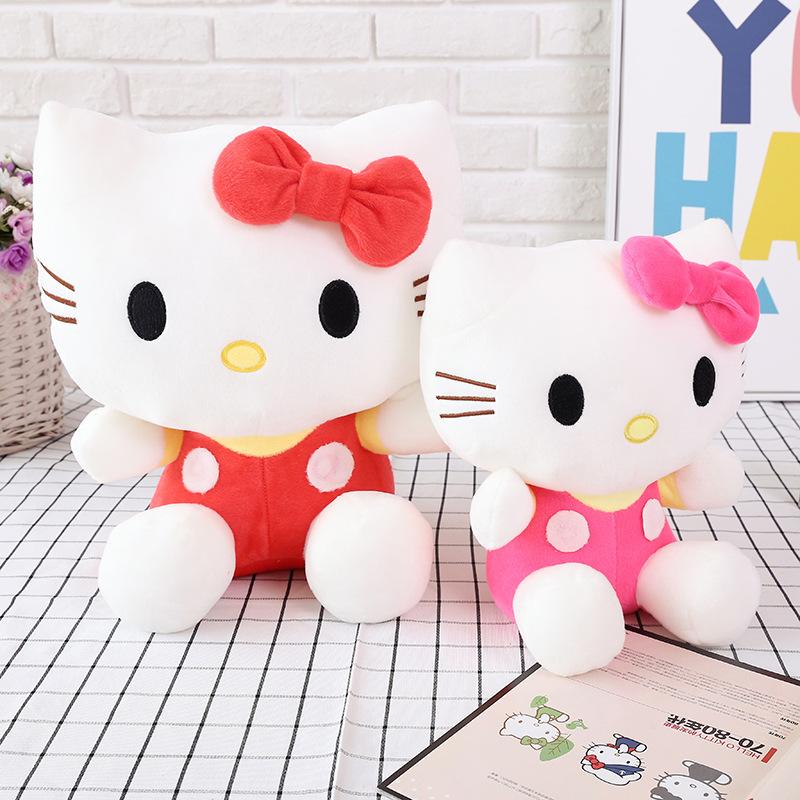 Большой размер Плюшевая игрушка Sanrio Плюшевая игрушка Hello Kitty Декор комнаты Плюшевые игрушки Кавайные куклы Плюшевая игрушка Hello Kitty Кукла-тряпичная кукла Домашний Рождественский подарок