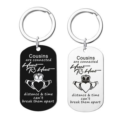 1 шт. кузены соединены сердцем с сердцем персонализированное ожерелье/подвески брелок из нержавеющей стали Рождественский подарок