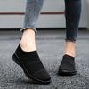 White Knitting Sock Sneakers Women Flat Shoes High Quality Woman Sneakers Slip On Flats Loafers Plus Size 44 Walking Flat Black
