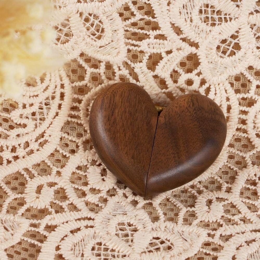 Walnut Wood Proposal Ring Case Single Slot Ring Holder Gifts Jewelry Organizer Box Wedding