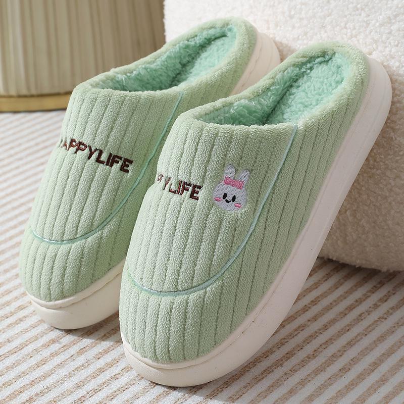Cute Bunny Indoor Cotton Slippers - Warm, Non-Slip, Plush for Couples