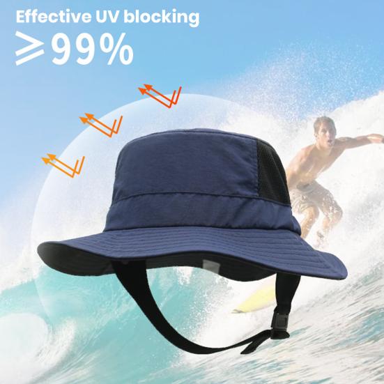 Уличная шляпа от солнца для серфинга с регулируемым ремешком на подбородке, мягкая дышащая, быстросохнущая рыбацкая шляпа с широкими полями, защитой от ультрафиолета