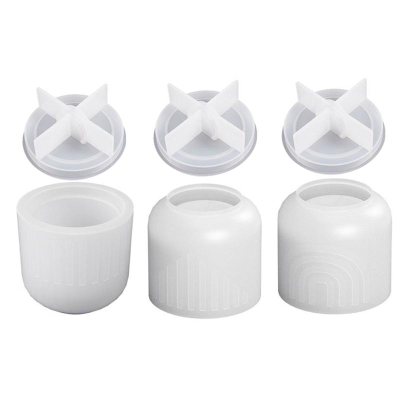 Silicone Storage Jar Mould Jewelry Box Moulds Resin Mold Storage Container Molds with Lid Candle Cup Molds for DIY Craft