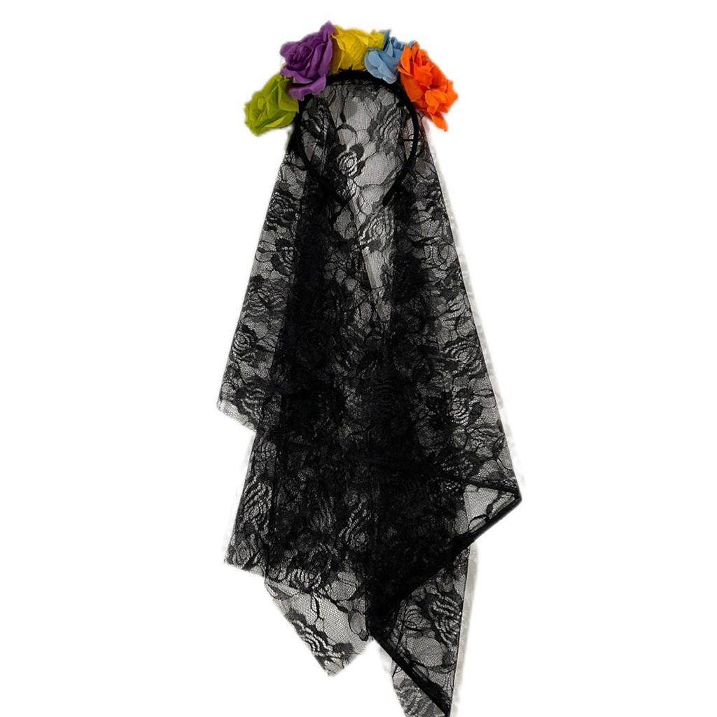 Хэллоуин имитация цветка повязка на голову невесты роза сетка косплей костюм головные уборы аксессуары