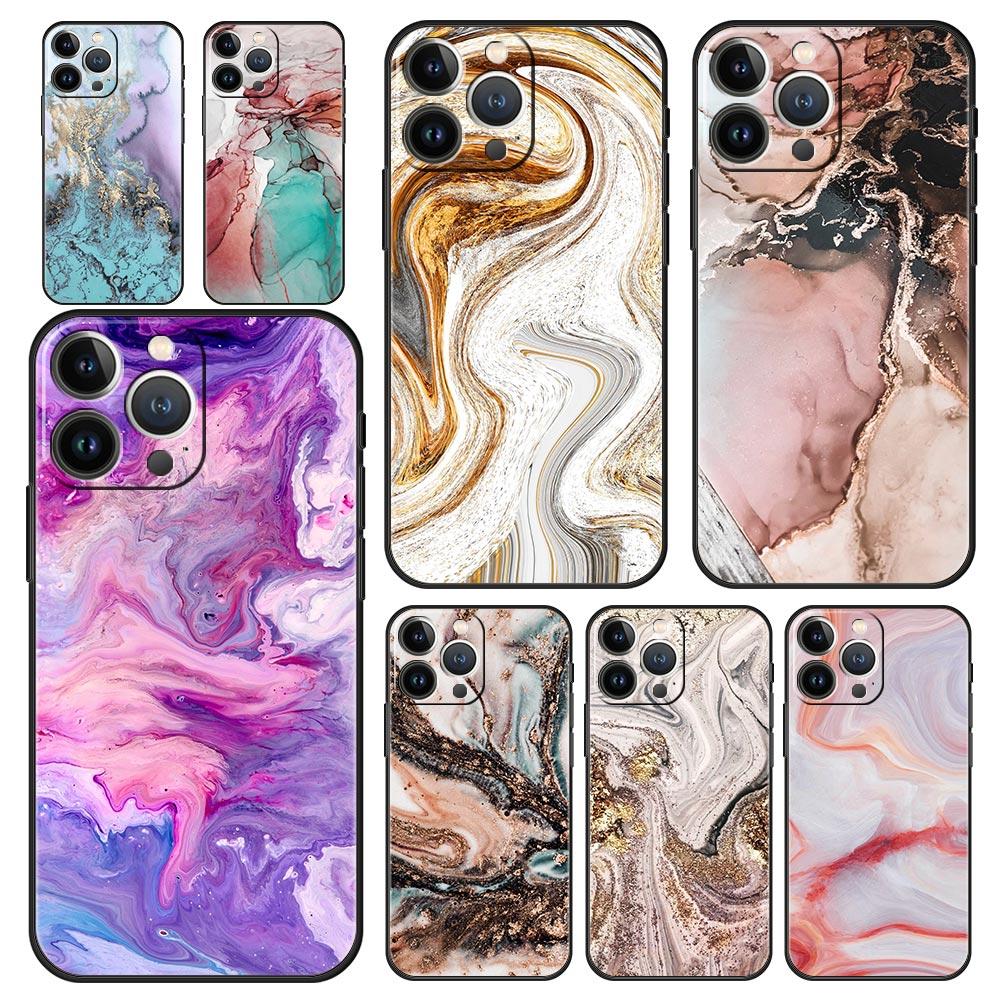 Винтажный мраморный чехол для телефона для iPhone 17 16 15 14 13 12 Pro Max 11 Pro Max 17 AIR Plus Ударопрочный мягкий ТПУ корпус Fundas Сумка