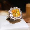 Медь женское кольцо квадратный желтый кубический цирконий танцевальная вечеринка ювелирные изделия подарок ювелирные изделия на день рождения