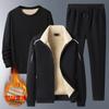 Middle-aged and Elderly Lamb Fleece Sweater Suit Autumn and Winter Leisure Sports Suit Three-piece Set
