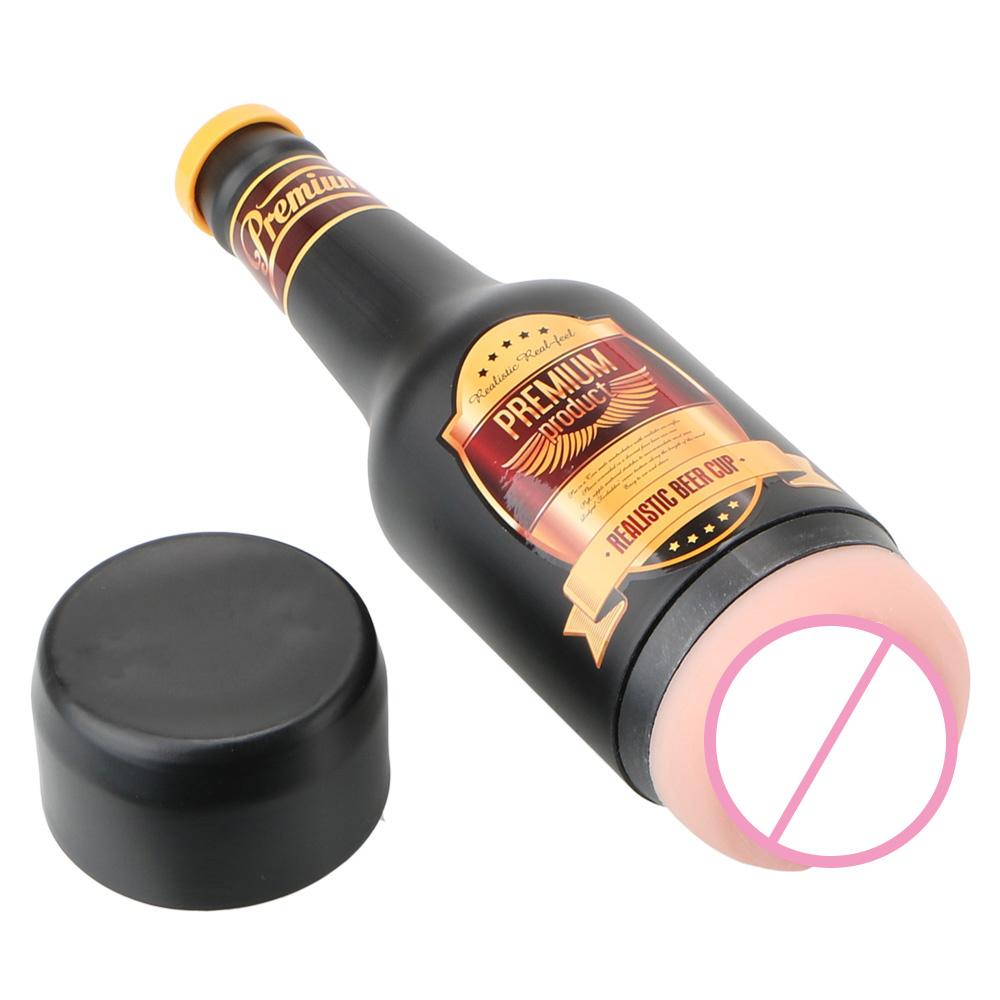 Ручной мужской мастурбатор Мягкая Оральная Киска Реальная Вагина Портативная Бутылка Пива Секс-Игрушки для Мужчин Подарок Эротическая Игрушка для Взрослых Секс-Машина