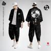 Men Cosplay Yukata Tops Pants Chinese Style Japanese Street Samurai Harajuku Kimono Suit Cardigan
