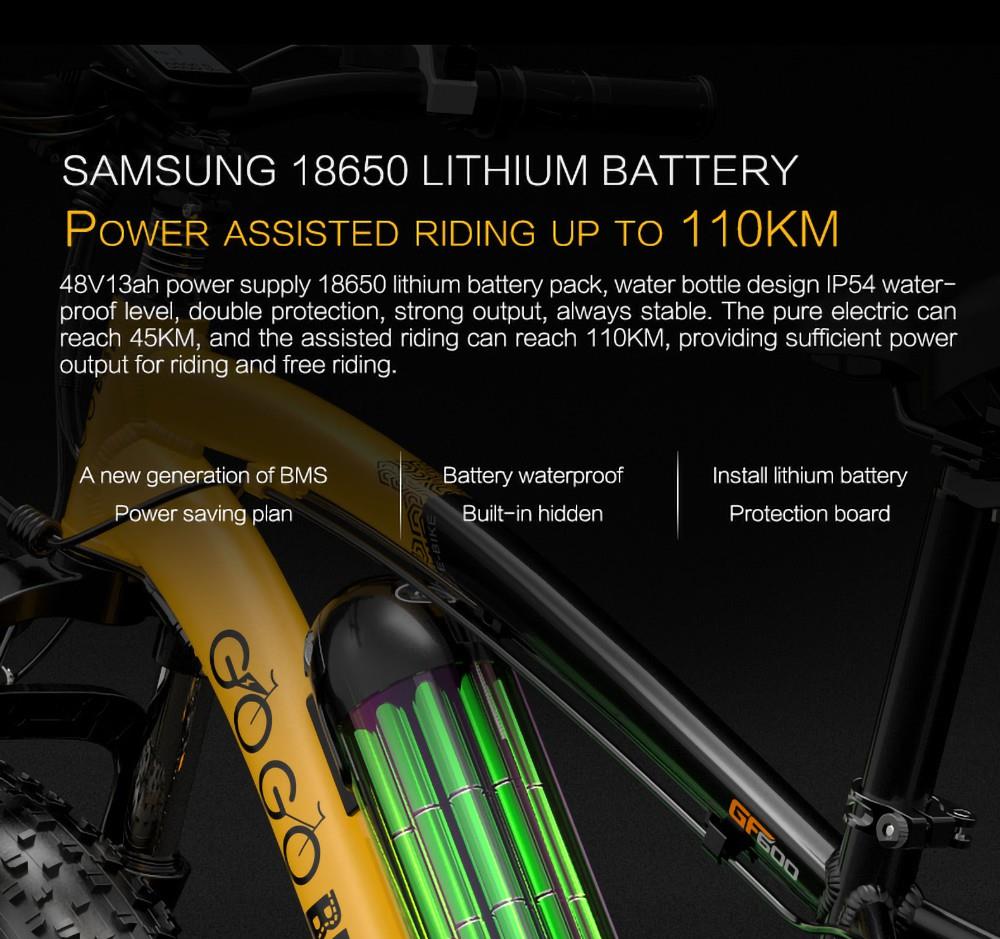 Электровелосипед GOGOBEST GF600, аккумулятор 48 В, 13 Ач, двигатель 1000 Вт, толстые шины 26x4,0 дюйма, рама из алюминиевого сплава, Shimano, 7 скоростей
