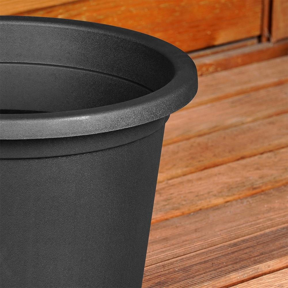 Garden Pot Outdoor Plastic Round Pot Black 27.5x19.5 cm